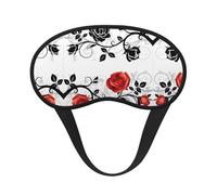 Floral Rose with Leaves Spring Print Blackout Sleep Mask - Side Sleeper Eye Cover, Soft Comfort, Perfect for Travel, Meditation