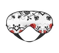 Floral Rose with Leaves Spring Print Soft Eye Mask – Comfortable Sleep, Blocks Light, Full Eye Coverage, Ideal for Travel, Meditation