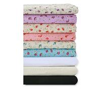 Floral Roses Print Design Woven Fabric.Rosebuds English Pattern,Soft Crunchy Feel.Also 100% Cotton Voile Semi Translucent Material.Craft Projects,Linings,Decoration;Neotrims,Cream/Purple,1/2m