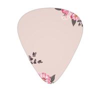 Floral Round Frame Cute Zinnia Flowers,12 Pcs Guitar Pick,3 Different Thickness Plectrums for Acoustic Guitar Bass Ukulele (0.46mm 0.96mm 0.71mm)