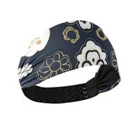 Floral Royal Non-Slip headbands for women's hair Elastic sweaty bands for Workouts Daily use hiking tennis