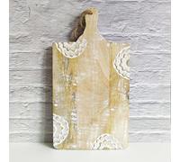 Floral Rustic Hand Carved Chopping Board - Sustainable Mango Wood - Intricate Floral Design - 18 x 10 Inches - Ideal for Kitchen Use and Serving - Handmade by Artisans from Saharanpur, India