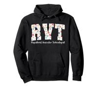 Floral RVT Registered Vascular Technologist Vascular Tech Pullover Hoodie
