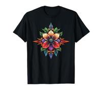 Floral Sacred Geometry Lotus Compass Mandala T-Shirt
