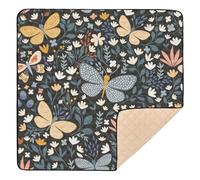 Floral Safari Butterflies Meadow Soft Thick Baby Gym & Activity Mat for Floor Cozy Breathable Playroom Activity Mat for Baby Kids Toddlers Infants, 50'' x 50''
