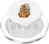 Floral Saxophone Jazz Music Saxophonist PopSockets PopGrip for MagSafe