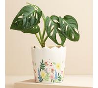 Floral Scalloped Edge Planter lisa angel White One Size
