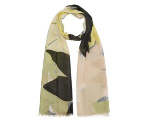 Floral Scarf in Cotton and Modal Blend Ladies s.Oliver Beige One size