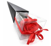 Floral Scented Bath Soap - Red Rose Flower Petals 40cm Gift for Your Valentine - Rose Petal Shaped Soap for Anniversary, Birthday, Wedding (Red)