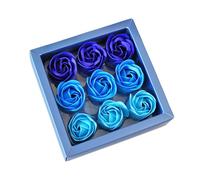 Floral Scented Bath Soap Rose Flower Petals, 9-Piece Rose Flower Plant Essential Oil Soap Gift Set, for Anniversary, Birthday, Wedding, Valentine’s Day, Mother’s Day (G)