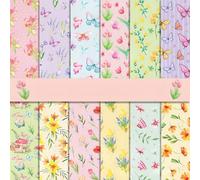 Floral Scrapbook Paper Pad 11.8"×11.8”,Vintage Flower Patterned Cardstock Paper,Double-Sided DIY Decorative Background Craft Papers,Scrapbooking Junk Journal Gift Card Making Supplies-24 Sheets (C)
