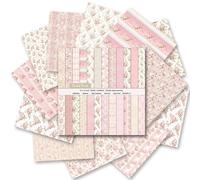 Floral Scrapbook Paper, Shabby Pink Garden Pattern Paper, 24 Sheets/24 Designs Double-sided Printing Origami Paper, Decorative Craft Paper For DIY Card Making Photo Album Journal Decor, 12 x 12 Inch