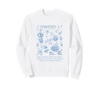 Floral Scripture Christian 2 Timothy 1:7 Women Sweatshirt