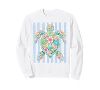 Floral Sea Turtle Coastal Beach Ocean Marine Life Summer Art Sweatshirt
