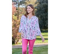 Floral Sequin Printed Cotton Shirt - White - 10