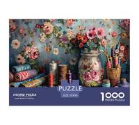 Floral Sewing Studio Durable Cardboard Fun Interactive Game, Perfect for Improving Thinking Skills And Concentration 70x50cm/1000pcs