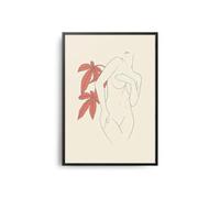Floral Sexy Women Line Art Poster Matisse Picasso Style Canvas Painting For Living Room Home Decor Mural 40x50cm No Frame