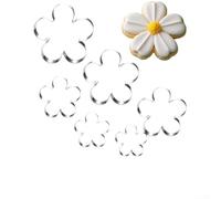 Floral Shaped Biscuit Cutters Stainless Steel 6-Pack | Rust-proof steel, edges, dishwasher safe, 6 flower shapes, for ideal for cookies fondant