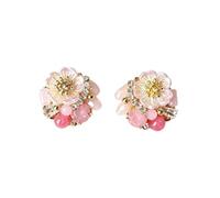 Floral-shaped faux crystal and imitation zircon ear ornaments, delicate pale-toned everyday accessory for the office, summer outings, dinner dates, or holiday gifts for close colleagues