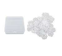 Floral Shaped Paper Clips 50pcs | Decorative Metal Clips for Office/School/DIY | Non - Tarnishing with Storage Box | Cute Organizers for Photos & Crafts (White)