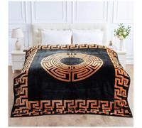 Floral Sherpa Fluffy Fleece Weighted Blankets Sensory Sleep Therapy Anxiety Treatment Bed Sofa Blankets Gravity Insomnia Stress Relief Cosy Blankets Large 200X240cm Size (Greek Key, 5 KG)