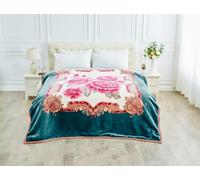 Floral Sherpa Fluffy Fleece Weighted Blankets Sensory Sleep Therapy Anxiety Treatment Bed Sofa Blankets Gravity Insomnia Stress Relief Cosy Blankets Large 200X240cm Size (Rosy Delight, 4 KG)