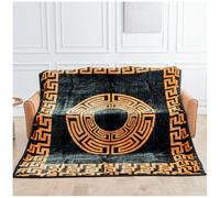 Floral Sherpa Fluffy Fleece Weighted Blankets Sensory Sleep Therapy Anxiety Treatment Bed Sofa Blankets Gravity Insomnia Stress Relief Cosy Blankets Large 200X240cm Size (Greek Key, 7 KG)