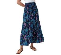 Floral Shirred Tiered Multiway Skirt Dress Roman Navy 14