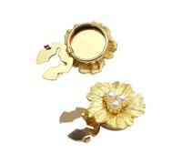 Floral Shirt Button Covers Rose Gold Cufflinks with Rhinestones Wedding Tailcoat Blouse Accessories Set of 2 Button Covers with Camellia Flower