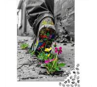 Floral Shoe Step 1000 Pc Premium Cardstock Jigsaw Puzzle Adults Educational Challenge Wall Decor 70x50cm/1000pcs