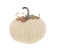 Floral Silk Cream Knitted Pumpkin Halloween Decoration