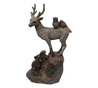 Floral Silk Large Stag Fox Owl Squirrel Robin Hedgehog Woodland Animals Figurine Ornament 26cm x 17cm