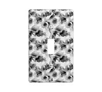Floral Single Light Switch Cover Plate, Modern Contemporary Abstract Watercolor Black Plastic Standard Size Decorative Wall Plates for Home Living Room Bedroom Bathroom Decor (Single)