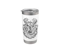 Floral Skeleton Couple Gothic Botanical Dark Romance Graphic Stainless Steel Insulated Tumbler