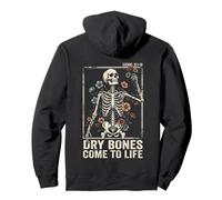 Floral Skeleton Dry Bones Come to Life Ezekiel 37:10 Faith Pullover Hoodie