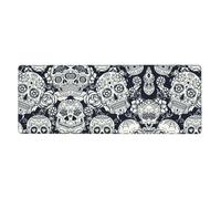 Floral Skull Computer Desk Pad, Non-Slip Surface Mat for Enhanced Gaming Performance and Office Productivity