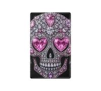 Floral Skull Heart Black Outlet Cover Blank, Flame Retardant PC Electrical Outlet Cover Plates 4.50 x 2.76 Inch, Cover Unused Electrical Outlets, Unused Outlet Cover