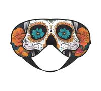 Floral Skull Print Lightweight Sleep Mask Breathable Light-Blocking Travel Yoga Outdoor Adventures