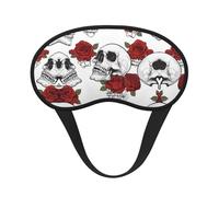 Floral Skull Print Sleep Eye Mask Light Blocking Soft and Comfortable Night Eye Blinder for Women Men for Sleeping Travel Night Shift