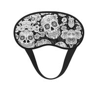 Floral Skull Print Sleep Eye Mask Light Blocking Soft and Comfortable Night Eye Blinder for Women Men for Sleeping Travel Night Shift