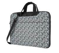 Floral Skull Print Ultra Slim Laptop Bag Lightweight Oxford Cloth Shoulder Case Portable Computer Briefcase
