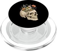 Floral Skull Skeleton Goth Dark Aesthetic Flower Plant PopSockets PopGrip for MagSafe