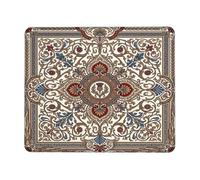 Floral Small Mouse Pad, Classical Elegant Ornate Swirls None Red Square Rubber Non Slip Portable Mini Desk Mousepad Desk Decor for Office Home Dorm Laptop Square 8x10 Inch