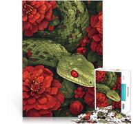 Floral Snake SerpentJigsaws 1000 Pieces for teenagers Stress Reliever Staycation Kill time Unique Home Decor and Gifts 38x26cm