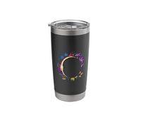Floral Solar Eclipse 2026 Celestial Design Stainless Steel Insulated Tumbler