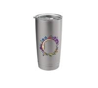 Floral Solar Eclipse 2026 Celestial Design Stainless Steel Insulated Tumbler