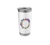 Floral Solar Eclipse 2026 Celestial Design Stainless Steel Insulated Tumbler