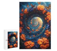 Floral Spiral Wonderland Adult Tabletop Puzzle, 1000 PCS - Home Décor Activity, for Mindful Indoor Entertainment