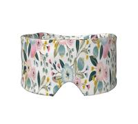 Floral Spring Flowers Lovely Blue Pink Rose Green Leaf Sweet Colors, Full Eye Covers Light Blocking Eye Mask Sleep Eye and Ear Muffs