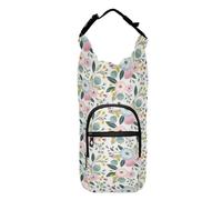 Floral Spring Sling with Water Bottle Holder Foldable Water Bottle Insulated Holder Cross Body Water Bottle Holder Fits 20/24/32/40 oz Bottles